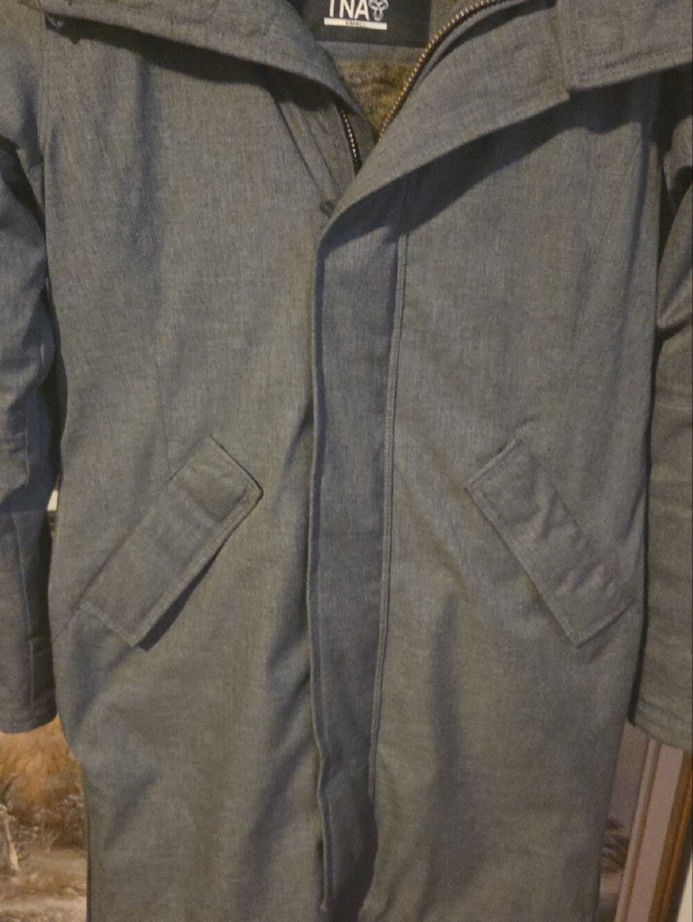 TNA Womens Gray Parka with Faux Fur Trim - Picture 3 of 16
